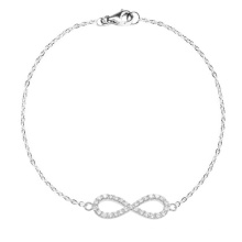 Hot Selling Silver Infinity Bracelet with AAA CZ for Gift